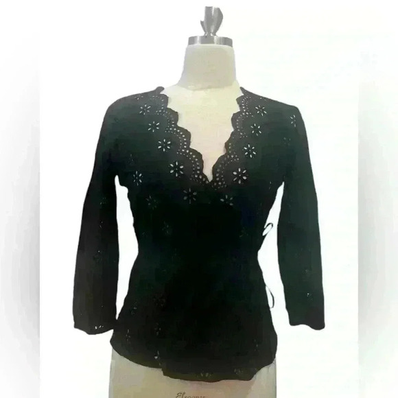 MADEWELL eyelet wrap around blouse - Picture 6 of 7